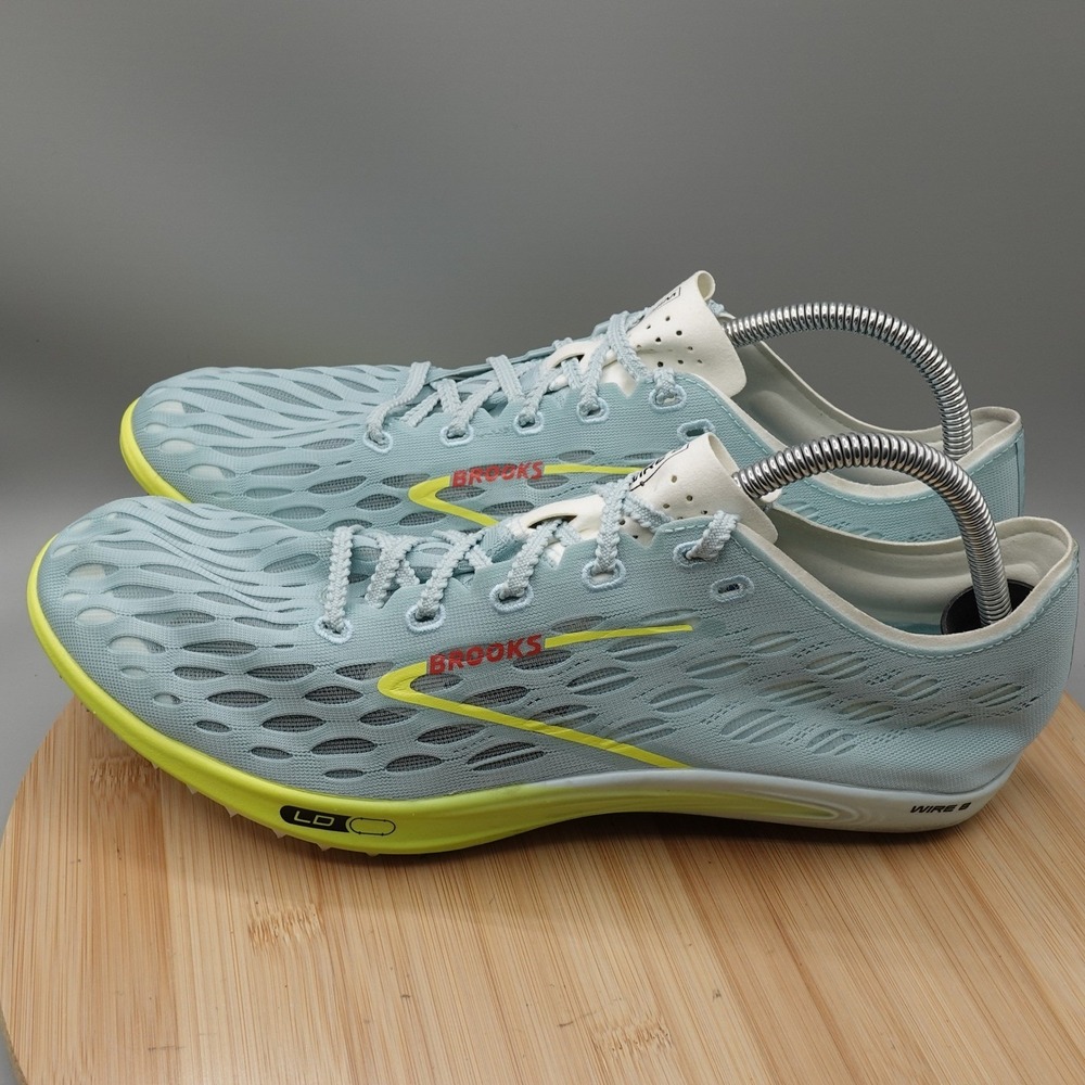 Brooks Shoes Men 12 Blue Wire 8 Track Field Distance Spikes Athletic 1000441D467